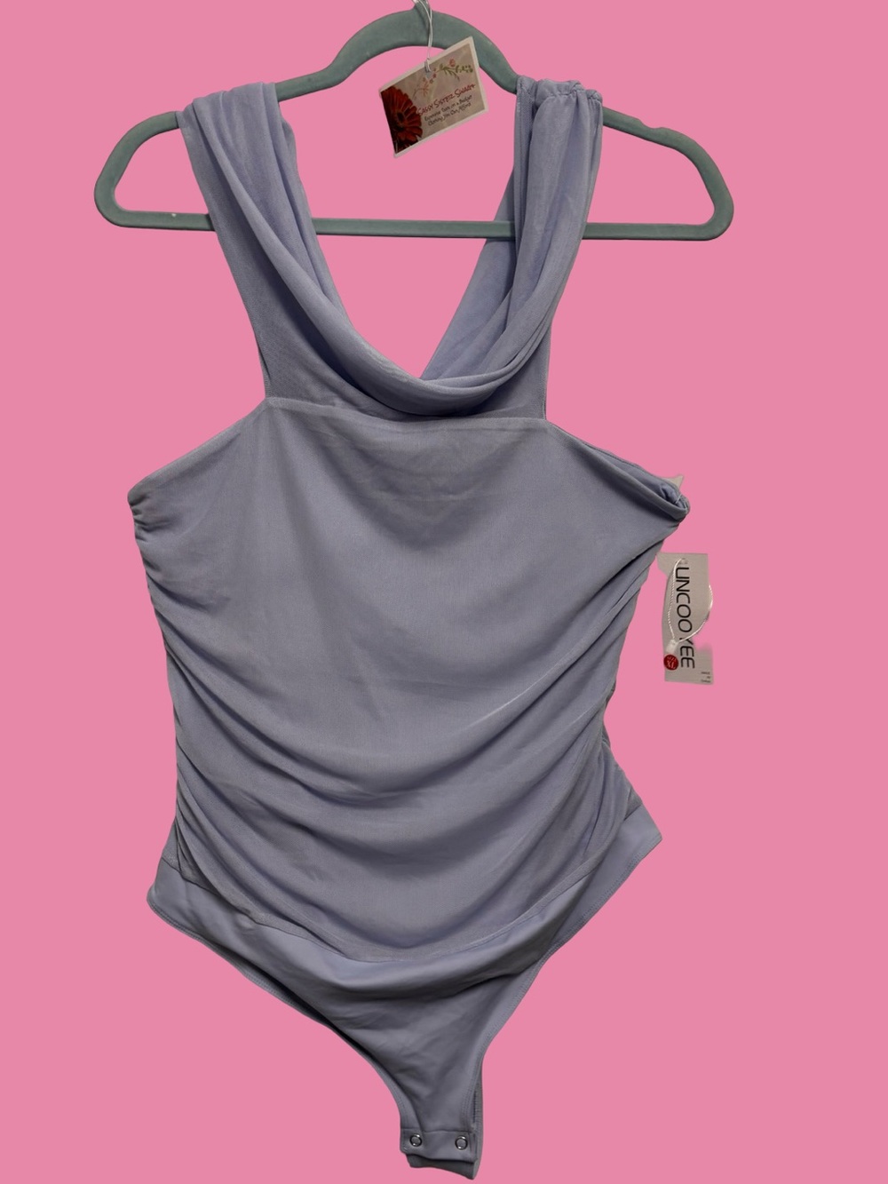 Blue Ruching Tank Bodysuit - Women's